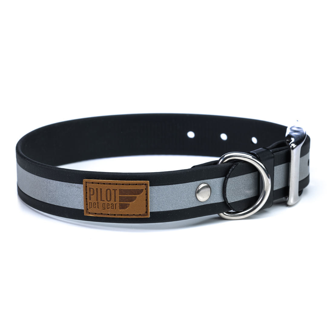 Reflective leather online dog collar